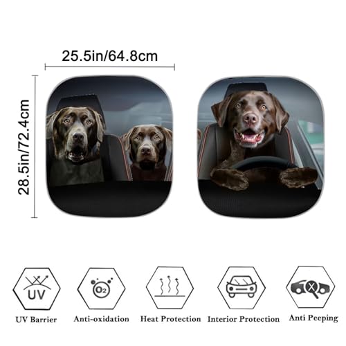 Image of Drive Puppy Car Windshield Sun Shade Foldable 2-Piece Car Windshield Sunshades Window Shades Cover Sun Visor Shield for Most Sedan Truck SUV Auto Interior Protector