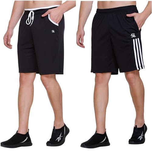 Image of Men's Shorts | Shorts for Men's | Men's Cotton Shorts | Dual Pocket Sleep Shorts - Regular Shorts - Workout, Gym, Running, Sports and Yoga Shorts - Pack of 2