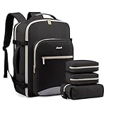 LOVEVOOK Sac a Dos Voyage Cabine Avion, 40L Sac à Dos de Voyage Femme Bagage Backpack Travel Ryanair, Imperméable Sac Ordinateur Portable 17 Pouces Grande de Randonnée Affaires Travail Noir