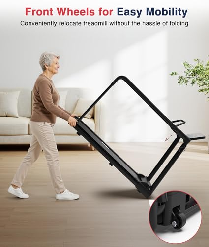 Image of Redliro Treadmill for Seniors Slow Walking - Backwards Treadmill for Seniors with Long Handrails, 0.3 MPH Start, APP Control, Fully Flat 0% Incline Design Recovery Machine for Elderly Home Use