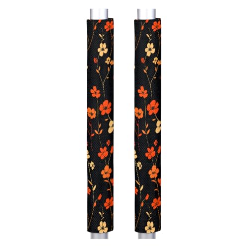 Image of Pardick Spring Flower Refrigerator Door Handle Covers Set of 2, Florals Fridge Handle Cover Washable Fridge Dishwasher Door Spring Decor Protector Handle Cover, Keep Your Kitchen Appliance Clean