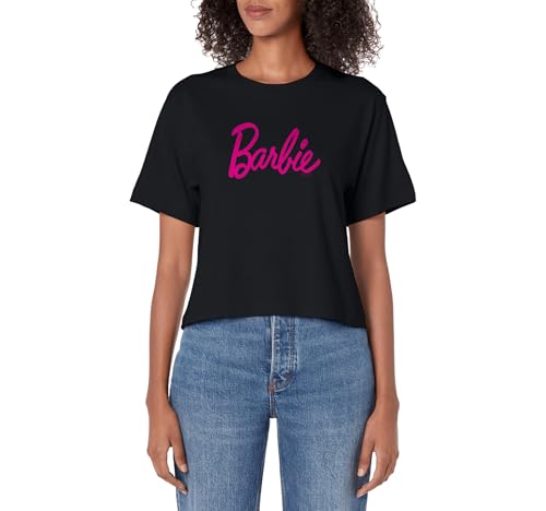 Barbie Classic Pink Logo Women's Crop Top