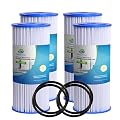 CFS – Pleated Water Filter Cartridges Compatible with American Plumber W30PEHD, W50PEHD, FXHSC, GXWH40L, GXWH35F, W10-PR, R50-BBSA – Replacement Water Filter Cartridge (Pack of 4 with 2 O-Rings)