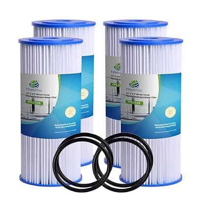 CFS – Pleated Water Filter Cartridges Compatible with American Plumber W30PEHD, W50PEHD, FXHSC, GXWH40L, GXWH35F, W10-PR, R50-BBSA – Replacement Water Filter Cartridge (Pack of 4 with 2 O-Rings)