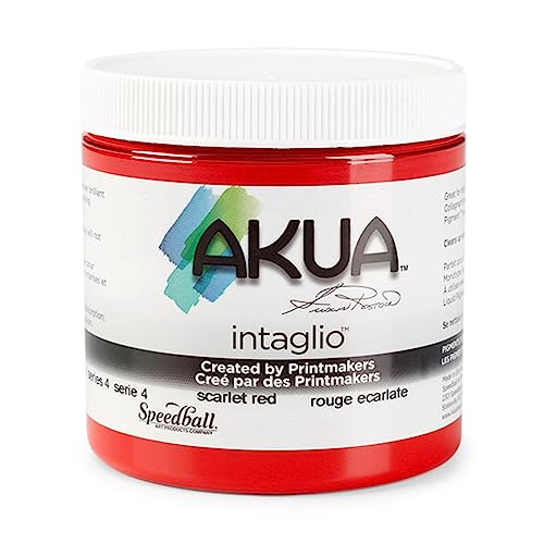 Akua Intaglio Water-Based Ink, 8-Ounce Jar, Scarlet Red