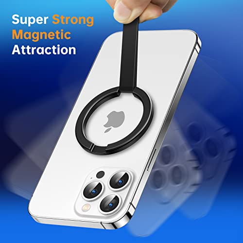 Facbiny Magnetic Metal Phone Kickstand Compatible For Iphone 12/13/14 Series, Magnetic & Magsafe Cases [Removable Phone Holder] [Adjustable Angle To Stand], Mystic Black #TOP3