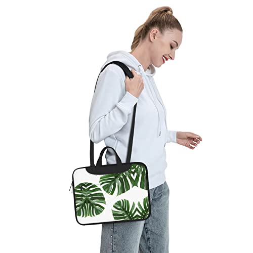 Bolso Maletín para Laptop con Estampado de Hojas Verdes miniatura 7