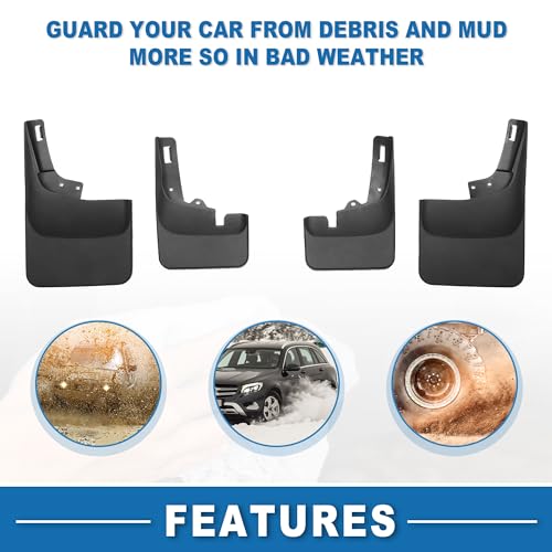 Image of Mud Flap Splash Guard with Mount Accessories Front & Rear Side Mud Guard for Ford F150 2022-2024 (Set of 4)