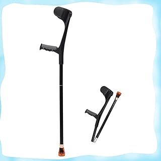 KADEUX Aluminum Adults Crutches, Folding Forearm Crutch Travel Elbow Crutches, Youth Crutches Portable Walker, Height Adjustable, Black (Color : Black)