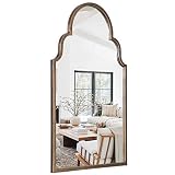 VVK Wall Mirror in Vintage Golden with Decorative Metal Frame, 39" Accent Mirror, Wall Mounted Mirro