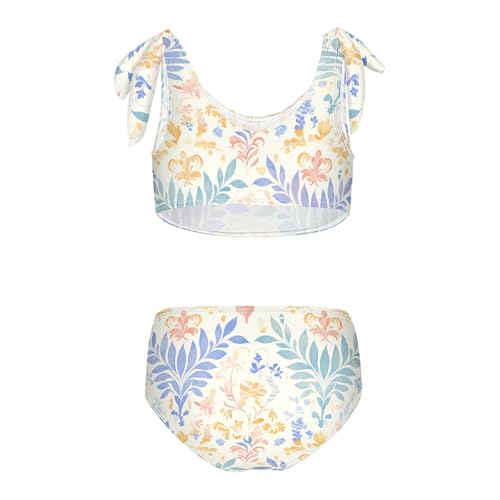 Bohemian Girl Two Piece Kids Bikini Set Scoop Neck Bathing Suit Swimwear Cute Shoulder Strap2