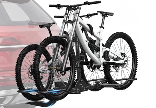 Bike Rack Hitch for Car, 160 lbs 2-Bike Racks for Tow Hitch for Car Truck SUV RV with 2 Inch Receiver, Flodable Bike Rack Hitch Mount Fits Up to 5 Inch Fat Tire