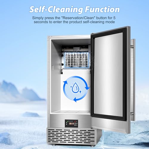 Image of Under Counter Ice Maker, Ice Maker Machine Commercial, 120Lbs /24H with 35lbs Storage Bin, 40Pcs Cubes in 10Mins, Built in Ice Machine for Home Office Commercial