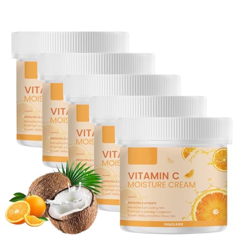 Crema facial de vitamina C para mujeres, aceite de coco hidratante antiedad y brillo para el cuerpo, corrector de manchas oscuras Even Tone, Skin Glow & Wrinkle Cream, reafirmante Hidrating Day