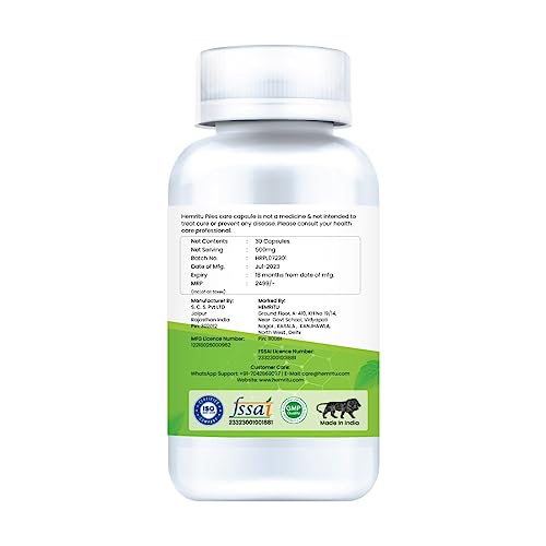 Image of Piles Care Herbal Ayurvedic Capsule For Male & Female With Triphala, Jeemikand, Trikatu which are widely used in digestive health(30 Capsule*2)