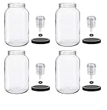 Photo Gallery north mountain supply barattolo di vetro da 1 gallone a bocca larga con coperchio in plastica nera con occhielli e 2 pezzi airlock – usda, senza bpa, prodotto negli stati uniti – per fermentazione, Photo Gallery north mountain supply barattolo di vetro da 1 gallone a bocca larga con coperchio in plastica nera con occhielli e 2 pezzi airlock – usda, senza bpa, prodotto negli stati uniti – per fermentazione,