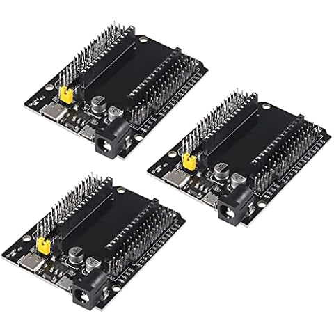 AITRIP 3PCS 30Pins ESP32 Development Board Type-C USB and Micro USB CH340C WiFi+Bluetooth Ultra-Low Power Dual Core ESP-WROOM-32 ESP-32 ESP-32S ESP32-DevKitC-32 ESP-WROOM-32 Expansion Board Cover