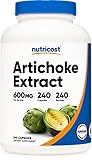 Nutricost Artichoke Extract 600mg, 240 Vegetarian Capsules - Gluten Free, Non-GMO