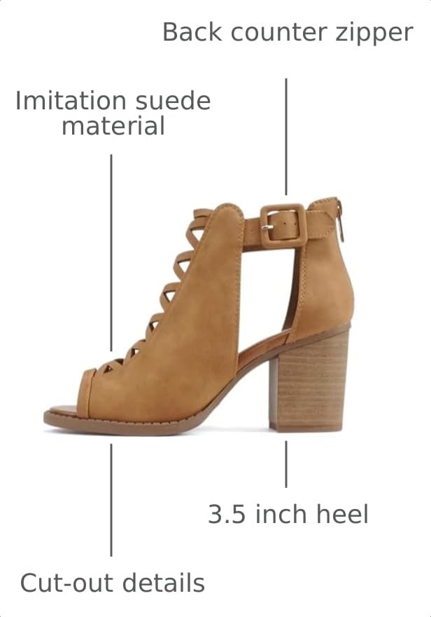 Image of Soda Aran ~ Women Open Toe Crisscross Straps Back Zipper High Heel Fashion Sandal with Adjustable Ankle Strap