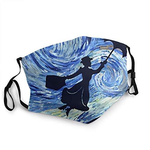 Mary Poppins - Pañuelo de noche estrellada para la cara, protección UV,...