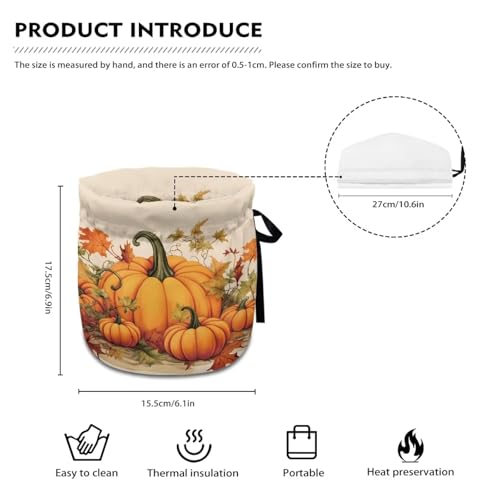 Image of Fall Pumpkin Tea Cozy for Teapot Tea Kettle Cover Warmer Washable Heat Resistance Teapot Cover Coffee Pot Dust Cover Farmhouse Thanksgiving Kitchen Decor