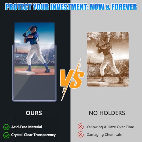 Image of DEDC 400 Top Loaders Card Load Holder Storage for Trading Cards Sports Soft Penny Sleeves Hard Plastic 35 Point Protective 3 inchX4 inch Toploaders Rigid Memorabilia Collectibles