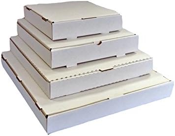 25 x Pizza Style Postal Boxes (White) (12.5" - 60mm DEEP)