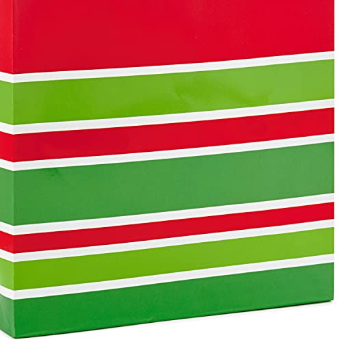 Hallmark 9" Medium Christmas Gift Bags With Handles (Pack Of 3; Red And Green Christmas Tree, Peppermints, Stripes) #TOP5