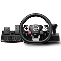 VooFun Gaming Lenkrad für PC/PS4/Switch/PS3/Xbox One/Xbox 360 mit Pedalen – Ansicht 1