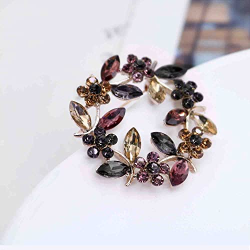 Image of Crystal Pearl Flower Brooches Pins Fashion Beautiful Created Rhinestone Floral Brooch Good Idea for Party Dance Wedding Banquet for Elegant Women Girl