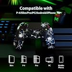 CHENGDAO Wireless Controller für PS4, Game Controller für PS4/Pro/Slim/PC, Gamepad mit Dual Vibration, 6-Achsen Gyro sensor, Schwarz – Bild 5