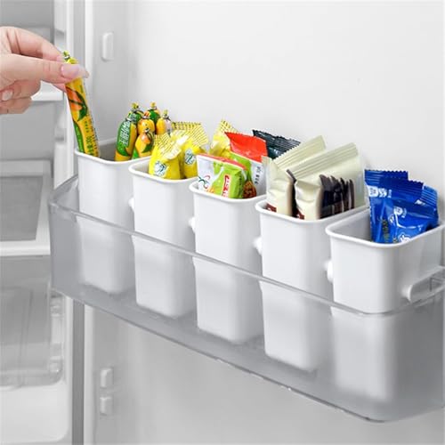 Image of Rubber Fridge Side Door Organizer Refrigerator Bins Kitchen Food Organizer for Vegetables Fruit Set of 4