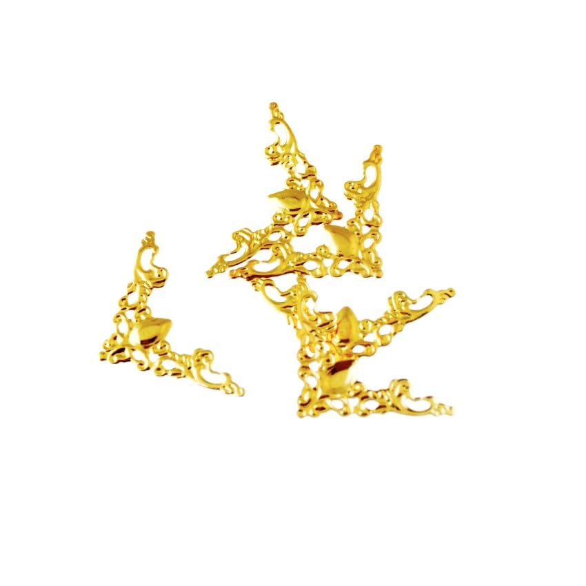 20pcs Photo Album Pressure Protector Protects Metal Bag Edge 22x31mm (Color: Gold Color)