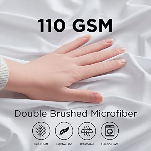 Empyrean Cal King Sheets Deep Pocket Fitted - White California King Fitted Sheet, Soft Cal King Fitted Sheet Only For 18 To 24 Inch Mattresses, Fitted Sheet California King With Corner Straps #TOP1