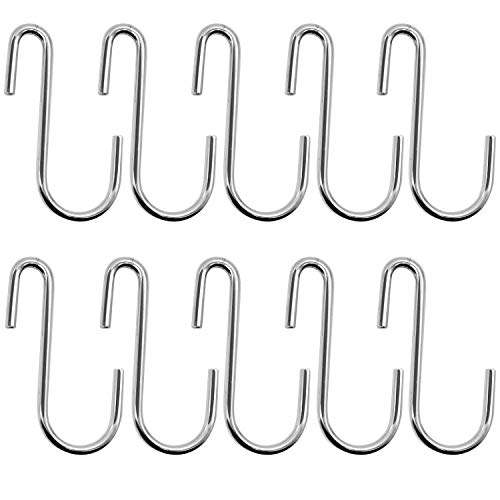 24 Pack Esfun 3 Inch Heavy Duty S Hooks Pan Pot Holder Rack Hooks Hanging Hangers S Shaped Hooks For Kitchenware Pots Utensils Clothes Bags Towels Plants #TOP2