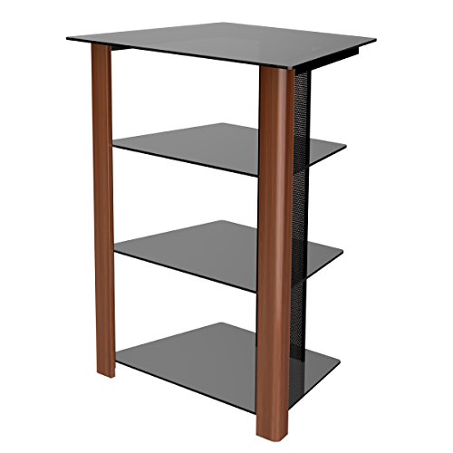 Ryan Rove Ashton Multi-Level Media Component Stand - Living Room Furniture, Home Theater System, Entertainment Center, Console Shelf and Storage Rack - Cable Management, Glass Shelves - Wood Cherry