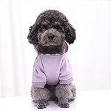 Tonsee Hundepullover kleine Hunde Mittlerer Hund Kapuzenpullis Hundepullover Hoodie Hunde Pullis Welpen Jacke Hunde Klamotten Warmer Wintermantel Haustier Kleidung Fleece Sweater (Lila, S)