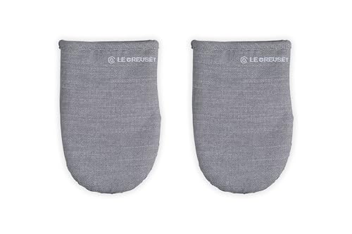 Image of Le Creuset Set of 2 Mini Oven Mitts, 8 inch, Charbon