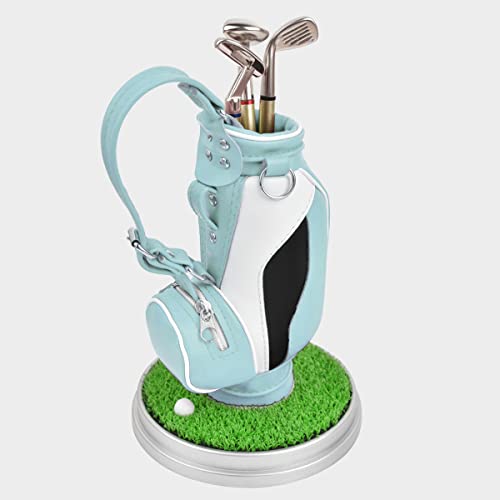 Leather Golf Pen Holder With Three Golf Club Pen For Writing, Suitable For Desk Decoration, Golf Cake Decoration, Unique Gift For Men Boss Dad Golfer Colleagues, Interesting And Novel Birthday Gift #TOP2