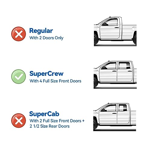 Image of Window Visors Rain Guards for 1999-2016 Ford F250 F350 F450 F550 Super Duty, Out-Channel Window Vent Wind Deflectors Visors Shades for 99-16 F-250 F-350 F-450 F-550 SuperCrew Cab