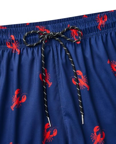 Image of Gleeease 7inch Mens Swim Trunks 2 in 1 with Compression Liner Pockets Drawstring Quick Dry Stretch Lined Funny Beach Pool