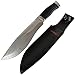 Jungle Rambo Survival Knife - Big Fixed Bowie Knife with Spear Point Blade - Large Survival Fix Knife with Black Rubber Handle - Best 440C Steel Kukri Fixed Blade Knife - Gifts for Men 12 UP