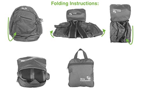 Outlander Packable Handy Lightweight Travel Hiking Backpack Daypack-Dark Blue-L by Outlander - Used condition - Image 4