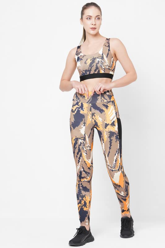 Image of JUST-Dry 7 /8 HIGH Waist CAMO Print GO Train Workout Tights