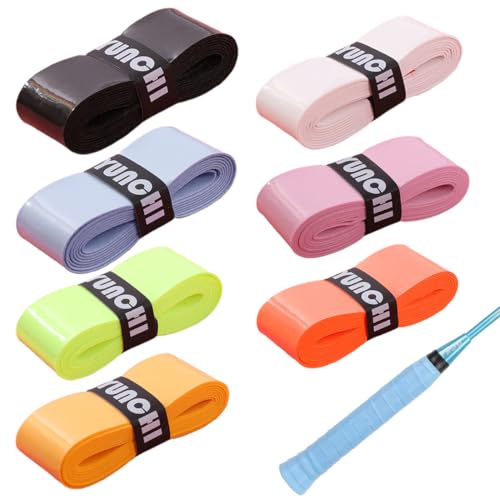 SIRLOMU Nastro Grip, 7 pezzi, Traspirante, con Assorbimento del Sudore, Facile da Applicare, Racchette, Adesivo per Controllo Migliore, Versatile e Decorativo, Universale Tennis e Badminton
