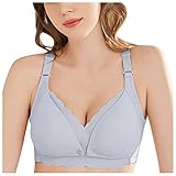 IFOUNDYOU Still BH Damen Push up Schwangerschafts Stilltops Bras mit Geknöpfter Vorderseite Baumwolle Maternity Umstandsmode Nahtlose Bequemer Schlaf BH Damen Soft Weich Vollschalen Still BH Damen