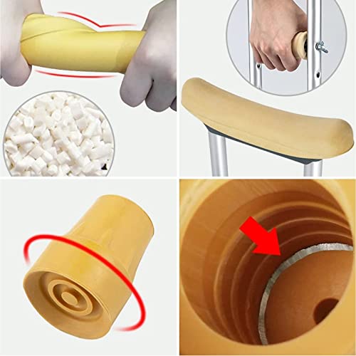 Aluminiowe kule pachowe (1 para 2 sztuki), ergonomiczne regulowane szelki do chodzenia z uchwytem TPR, dla osób starszych, niepełnosprawnych i niepełnosprawnych fizycznie (rozmiar: Tall Adult(