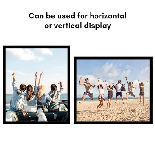 Americanflat 11x13 Picture Frame with Shatter-Resistant Glass - Streamline Collection - Thin Border Picture Frame for Wall Display - Hanging Hardware Included - Black