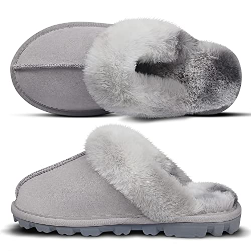 Women's Fuzzy Faux Fur Indoor/Outdoor Anti-Slip Slippers