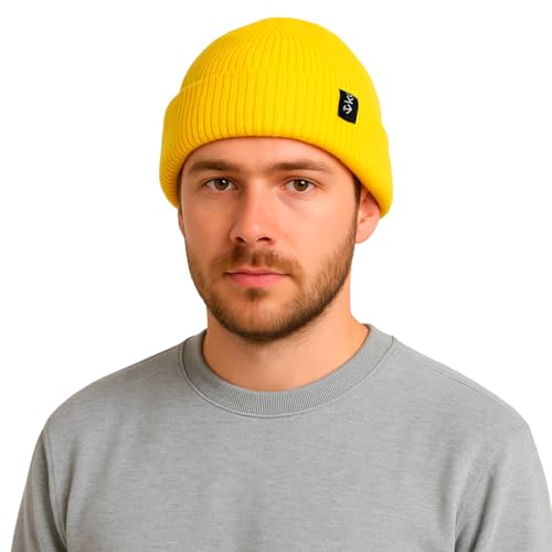 Gorro de Inverno Frio Toca de Lã Modelo Curto Bonie Sailor Estilo Hip Hop Camada Dupla Kouk Authenti